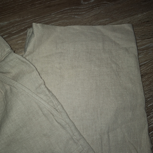 NWOT Denim & Co. Linen Blend Straight Leg Pants L Beige Pull On A396097 Women - Picture 4 of 10